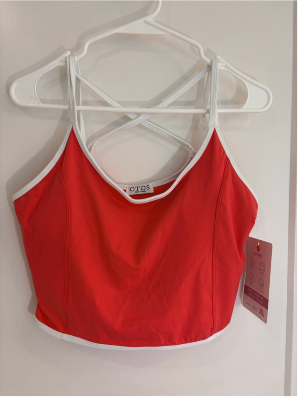 NWT OTOS New York Active Crop Top - Bright Red - Size XL